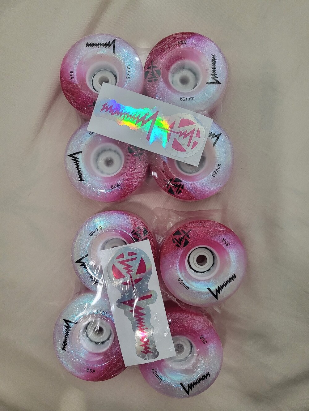 Luminous Cotton Candy LIGHT UP Wheels - 62mm 85A
